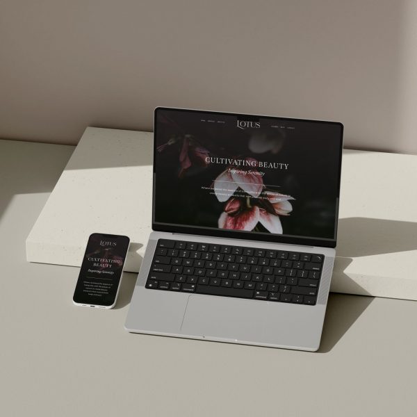 Lotus Computer mockup - shuga designs graphic and website design copy